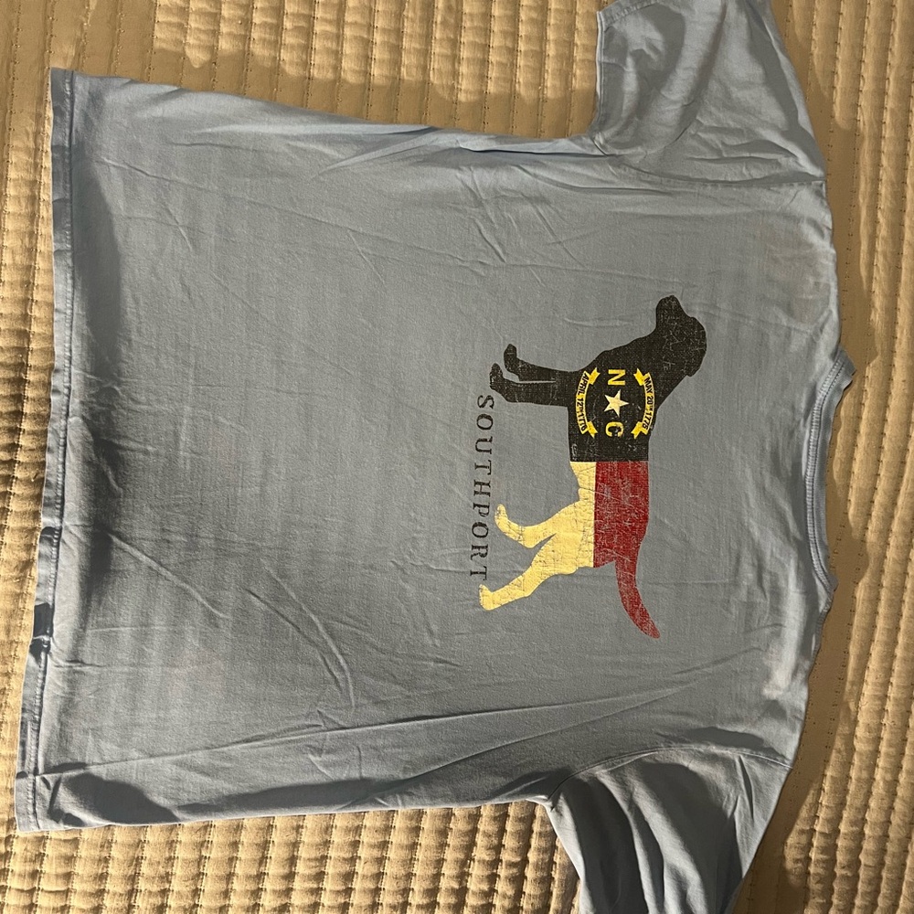 Blue Graphic T-Shirt with Dog Print